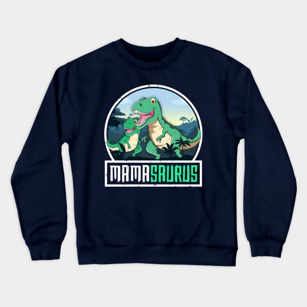 Mamasaurus T-Rex Dinosaur Saurus Mama Mom Matching Family Crewneck Sweatshirt by 14thFloorApparel